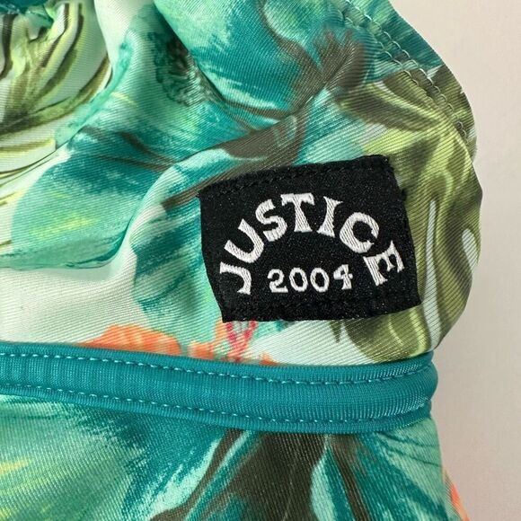 Justice Swim Suit 2-piece tankini Teal/Floral | Girls size Medium - Picture 6 of 12